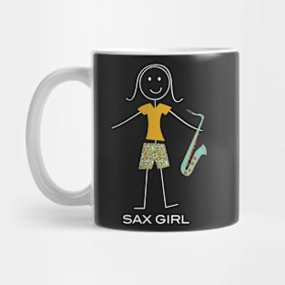 Funny Womens Saxophone Girl Mug